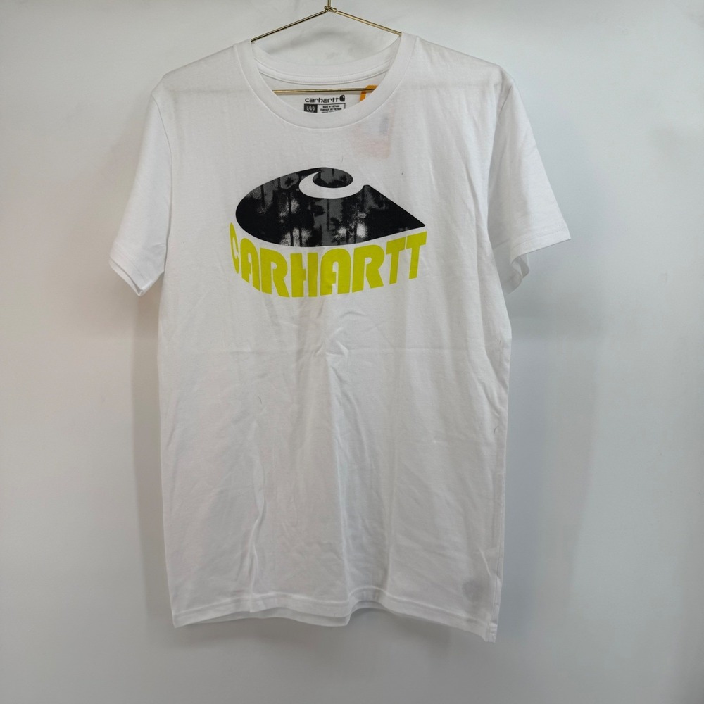 Carhartt Kids T Shirt Short Sleeve Camo Logo White‎ L 14 16